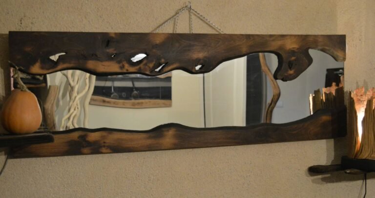 miroir live edge chataignier